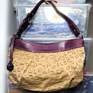 New Authentic Polo Franco Italy Monogram Hobo Bag Genuine Leather Trim/Strap